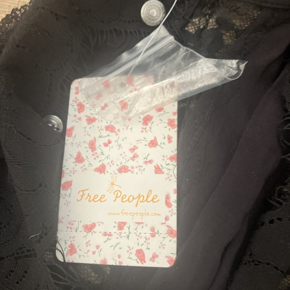 Free People NEW NWT Dress Womens S Black Lace Halter Mini High Neck Cocktail - Picture 8 of 9